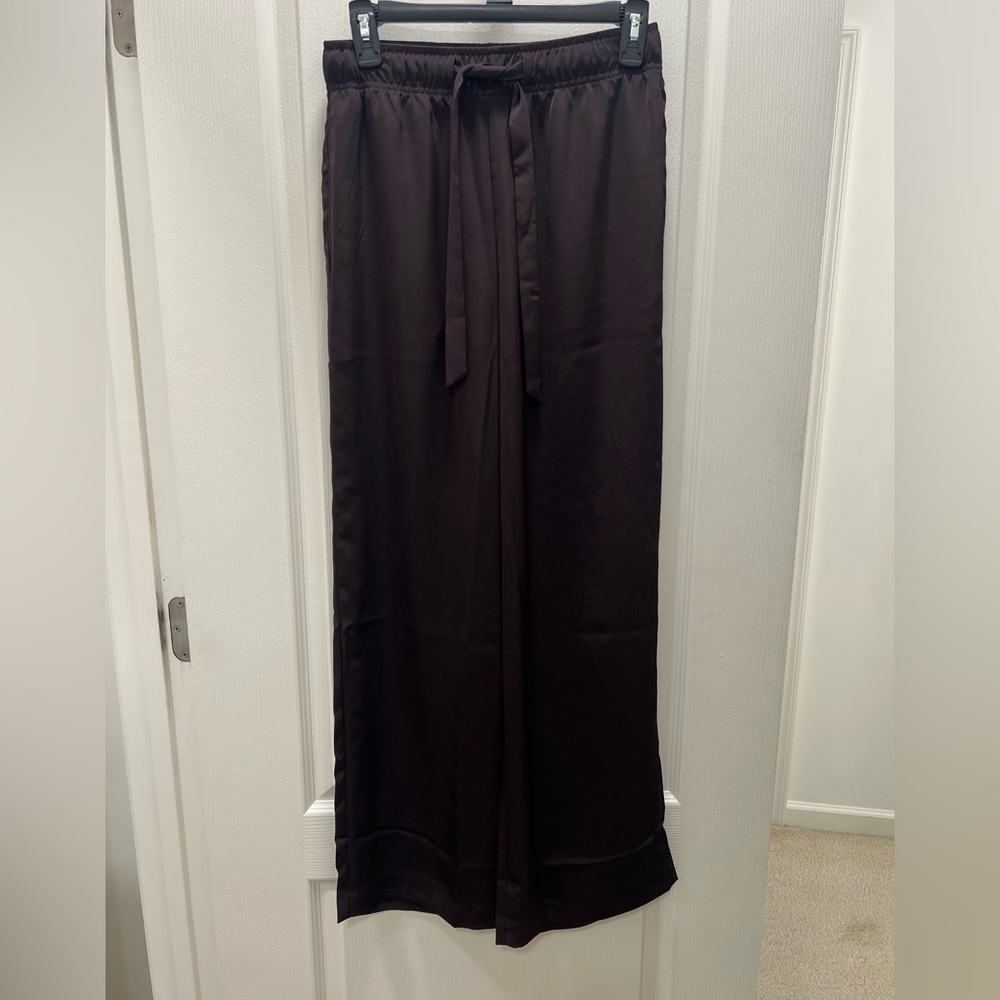 H&M Satin Plum Wide Leg Pants
